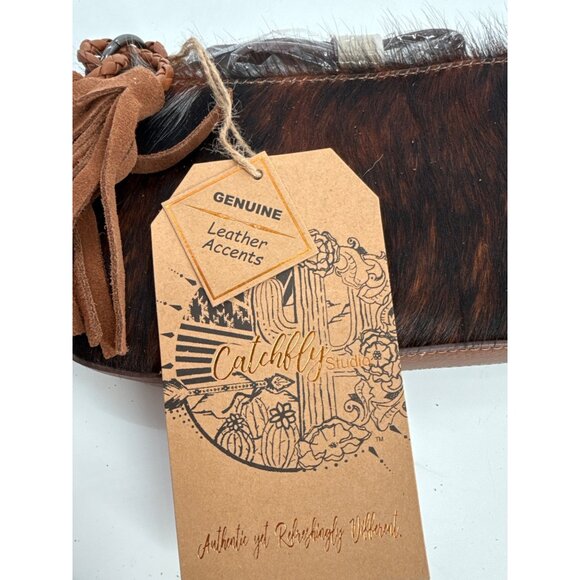 CATCHFLY STUDIO Hair on Hide Purse Shoulder Crossbody Bag Convertible New - Picture 5 of 9